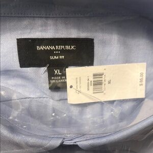 Banana Republic Men's Blue Dobby Slim Fit Shirt XL
